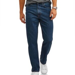 George Men's 100% Cotton Relaxed Fit Tapered Leg Jeans Size 40x32- Medium Wash